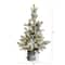 2ft. Pre-Lit Flocked Artificial Christmas Tree in Decorative Birch Bark Planter, LED Lights